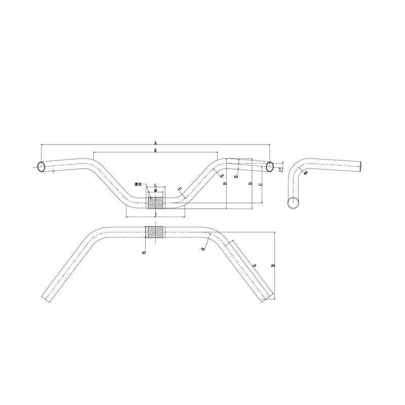 Q-01批发自行车零件铝CNC加工定制BMX MTB自行车车把